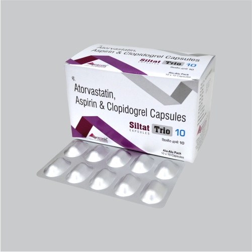 Atorvastatin 10mg + Aspirin 75mg + Clopidogrel 75mg Capsule