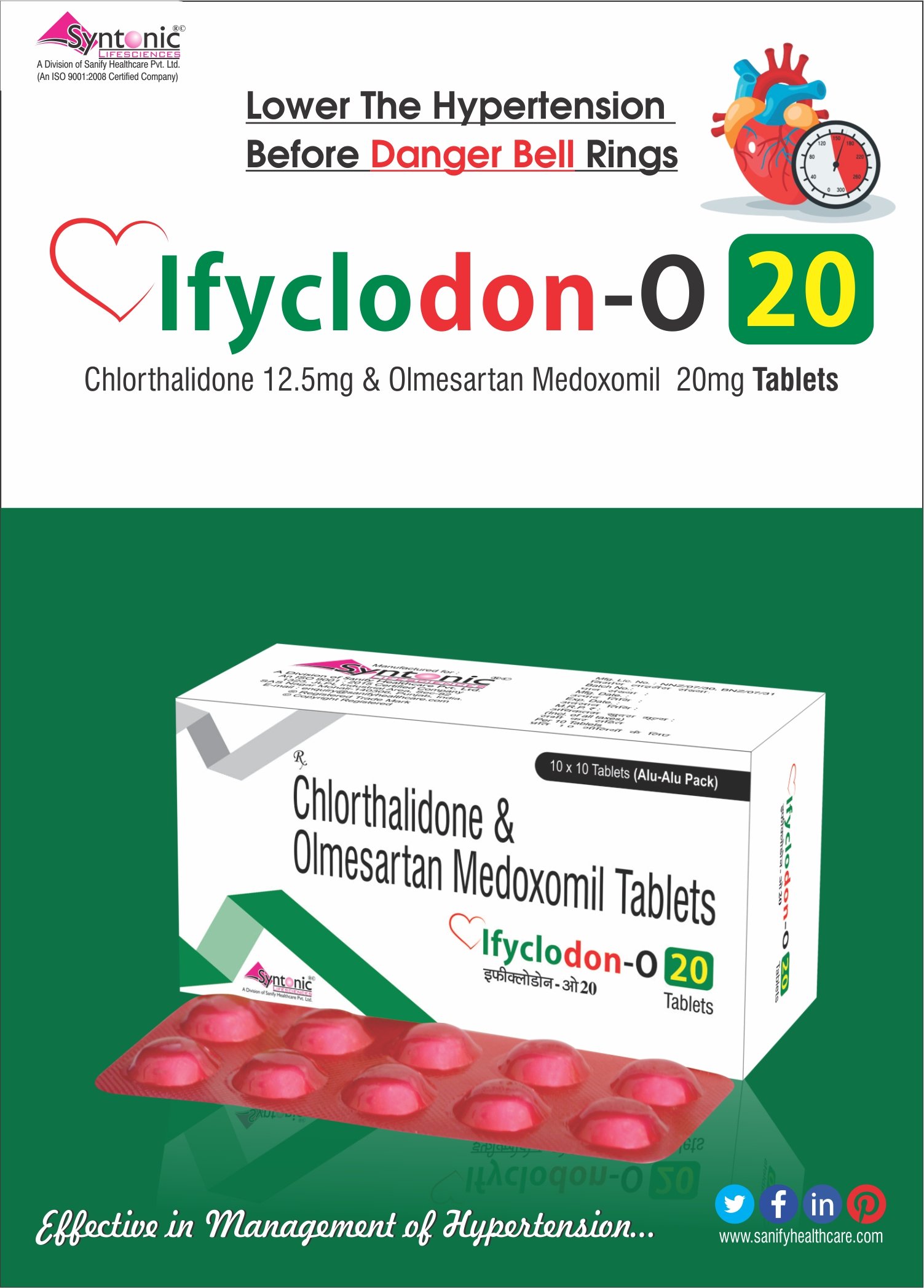 Chlorthalidone 12.5mg and Olmesartan Medoxomil 20mg Tablet