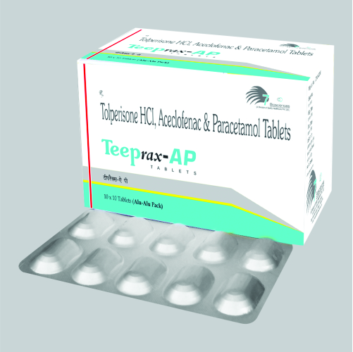 Aceclofenac 100 Mg + Paracetamol 325 Mg + Tolperisone hydrochloride 150 Mg