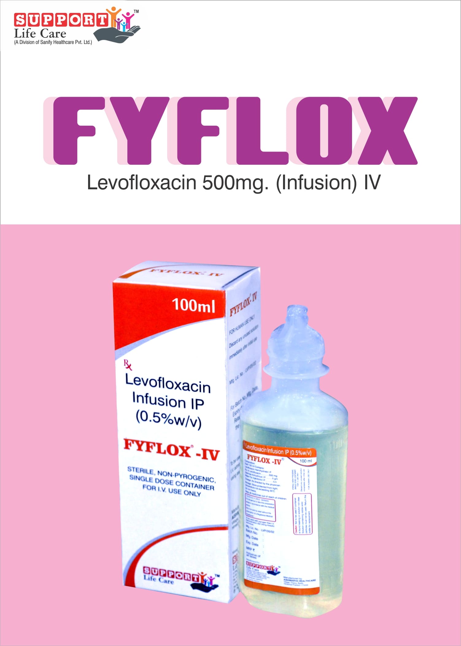 Levofloxacin 500mg + Sodium Cl. 900mg