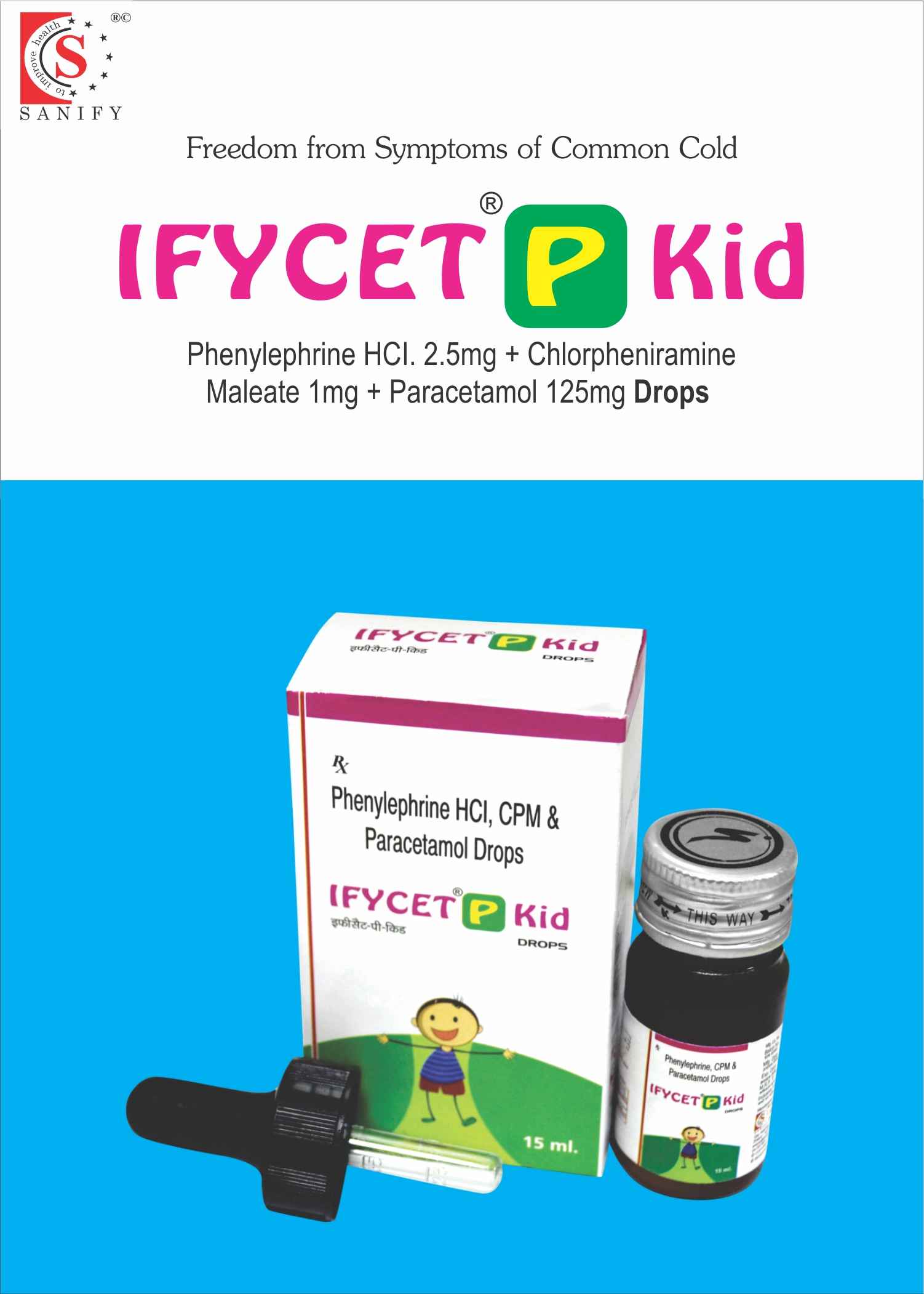 Paracetamol 125mg + Phenylephirine Hcl 2.5mg + Chlorpheniramine Maleate 1mg /ml